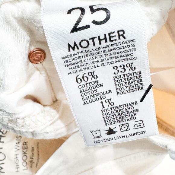 Mother High Waisted Looker Soft Focus Off White Denim Jeans Size 25 - Picture 7 of 9